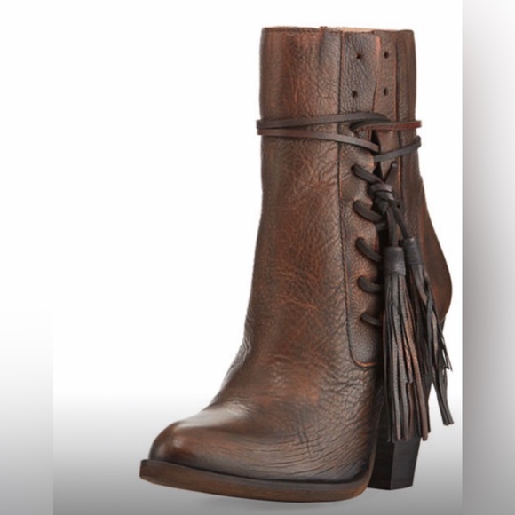 Charles David Shoes - Charles David Yani Genuine Leather Western Cowboy Healed Tassel Bootie | Boots